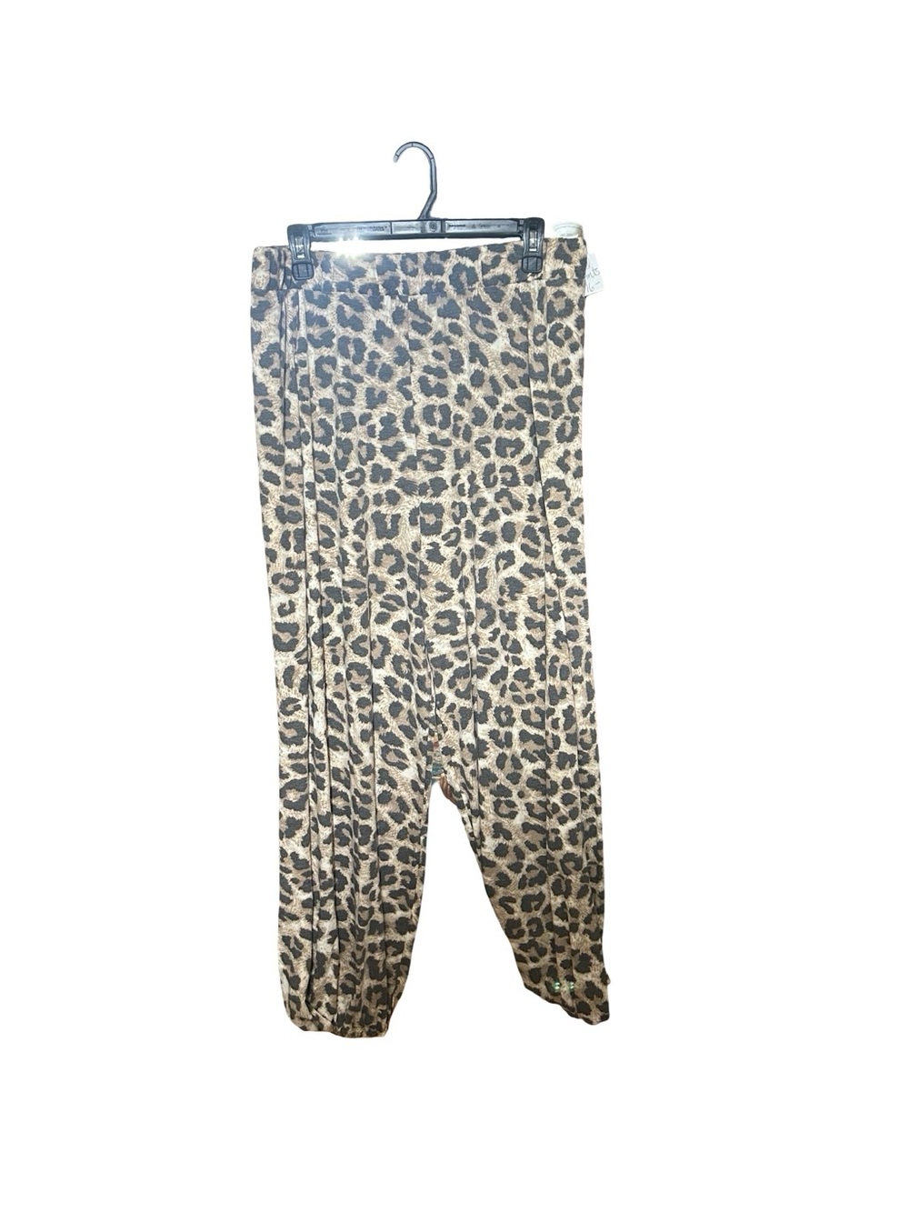 Leopard Print Jogger Pants - Tan/Black